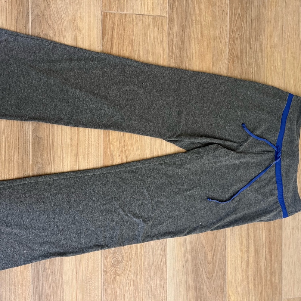 Gray Lounge Pants with Blue Trim